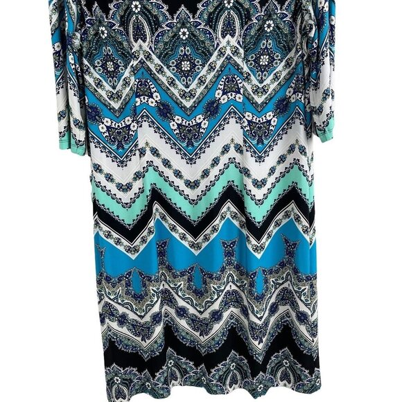 Studio One NY Women Short Sleeve Geometric Dress Size M - Picture 6 of 9